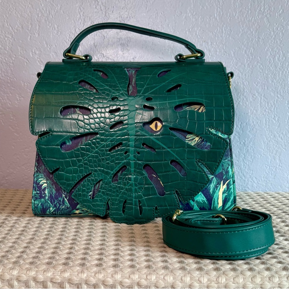 Loungefly Jurassic World Jungle Velociraptor Glow Crossbody Bag